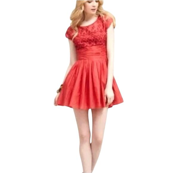 Free People Dresses & Skirts - FREE PEOPLE Women’s Y2K Rose Garden Pink Eyelet Embroidered Mini Dress